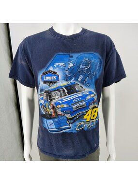 Y2K Thrashed Winner's Circle NASCAR Team Lowe's Racing Jimmy Johnson Shirt -L/XL